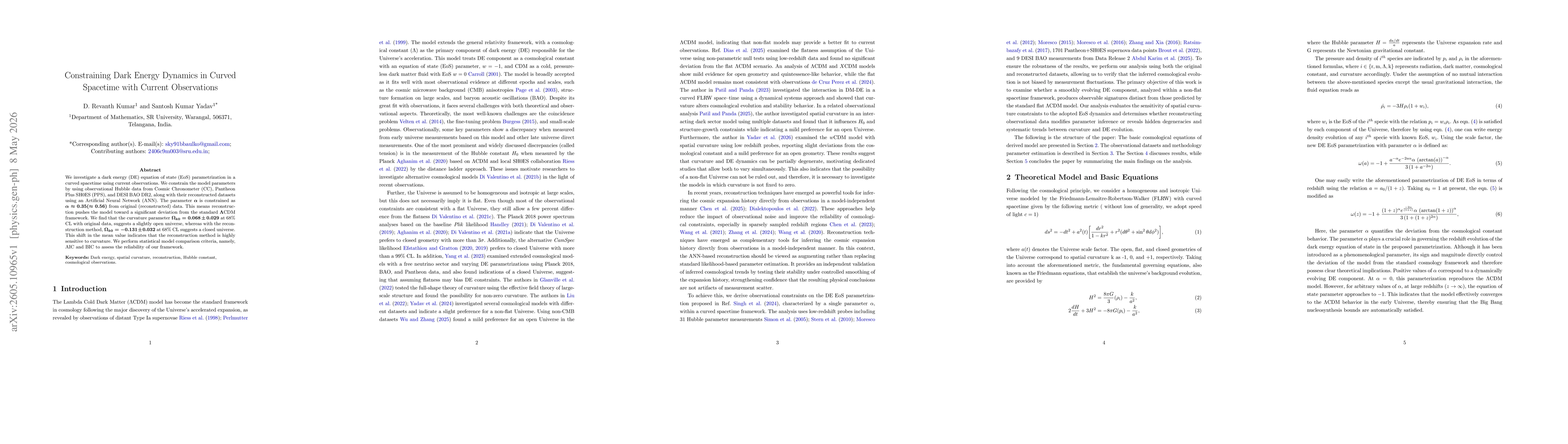 Thumbnail for Constraining Dark Energy Dynamics in Curved Spacetime with Current Observations