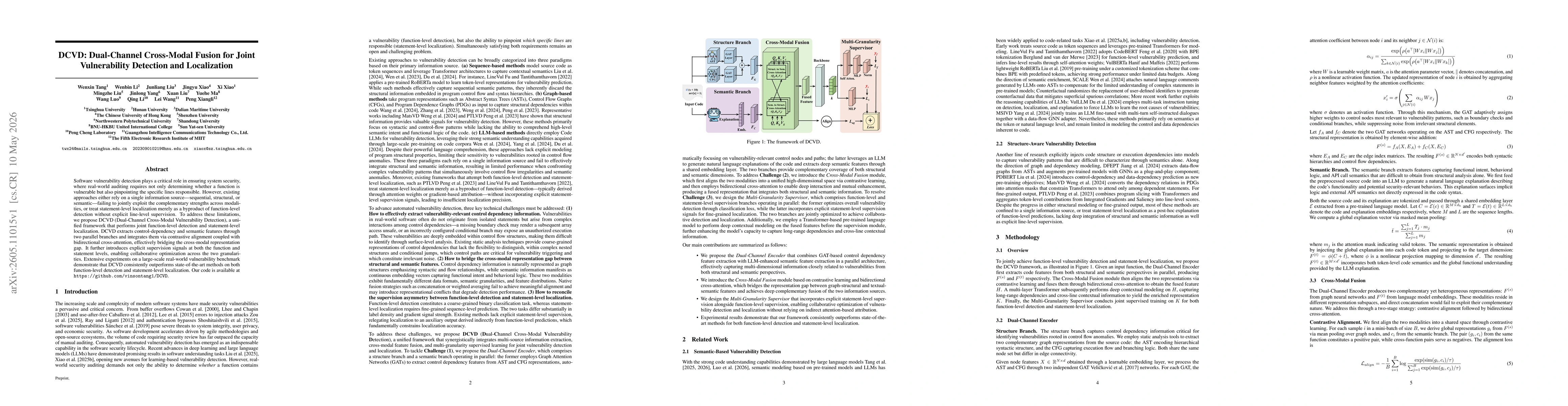 Thumbnail for DCVD: Dual-Channel Cross-Modal Fusion for Joint Vulnerability Detection and Localization