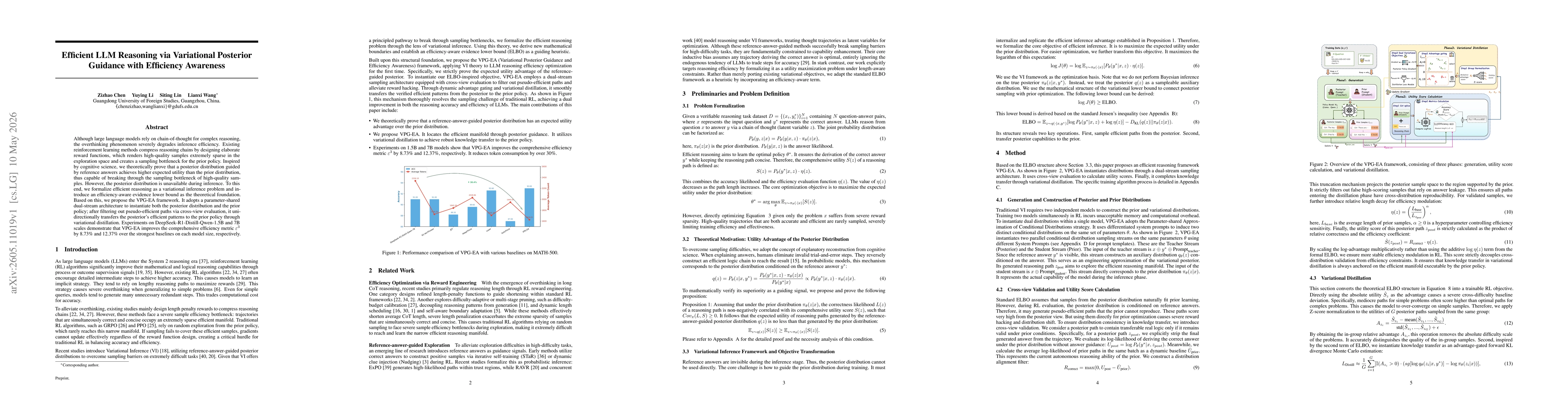 Thumbnail for Efficient LLM Reasoning via Variational Posterior Guidance with Efficiency Awareness