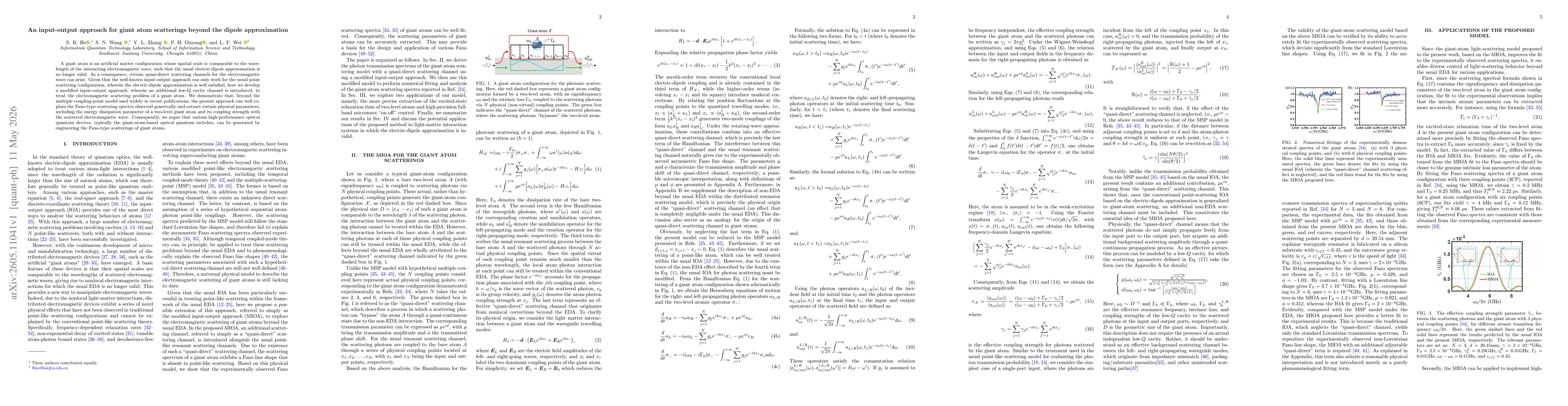 Thumbnail for An input-output approach for giant atom scatterings beyond the dipole approximation
