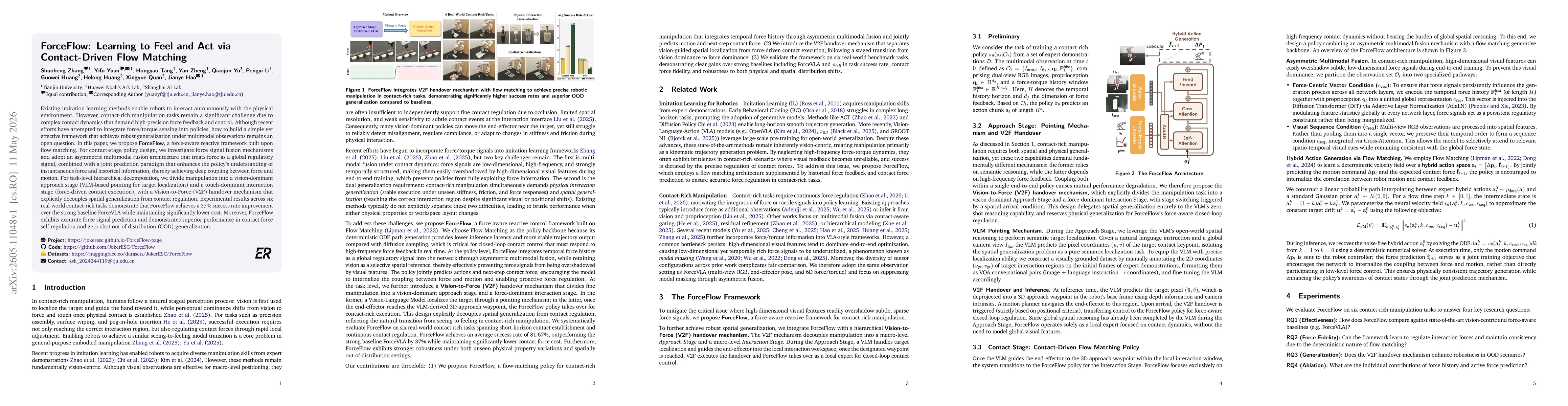 Thumbnail for ForceFlow: Learning to Feel and Act via Contact-Driven Flow Matching