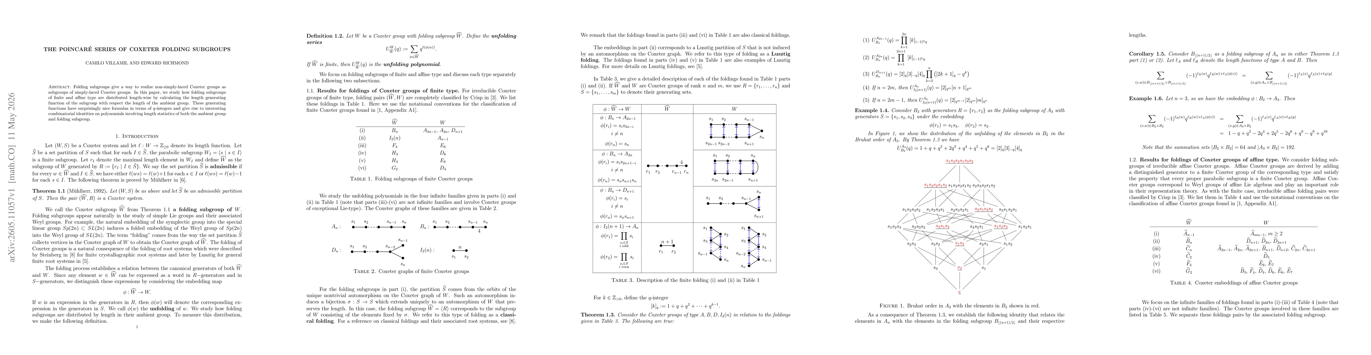 Thumbnail for The Poincaré Series of Coxeter Folding Subgroups