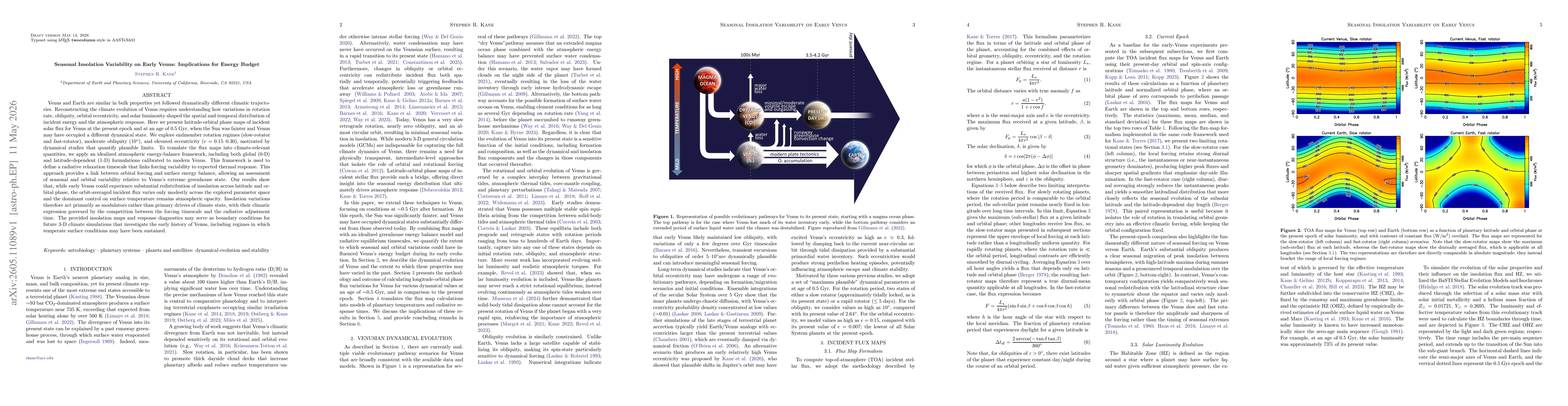 Thumbnail for Seasonal Insolation Variability on Early Venus: Implications for Energy Budget