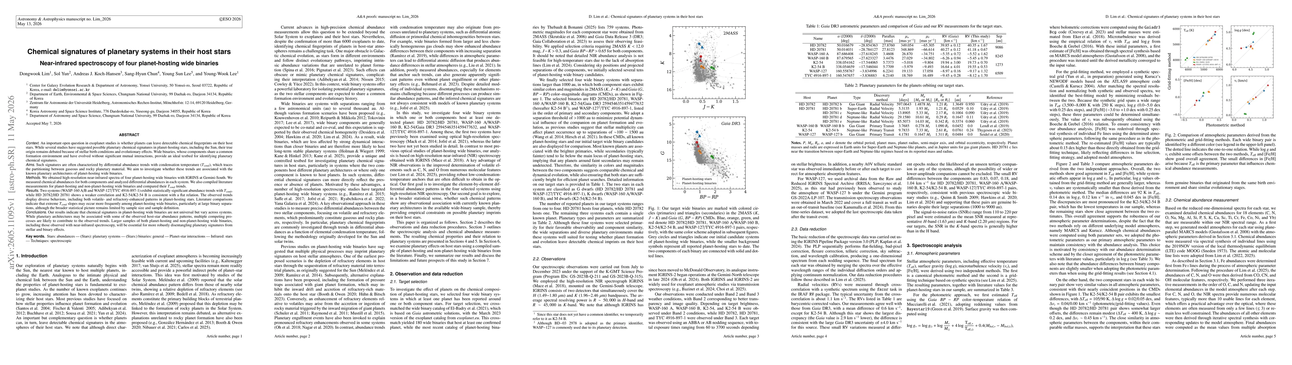 Thumbnail for Chemical signatures of planetary systems in their host stars. Near-infrared spectroscopy of four planet-hosting wide binaries