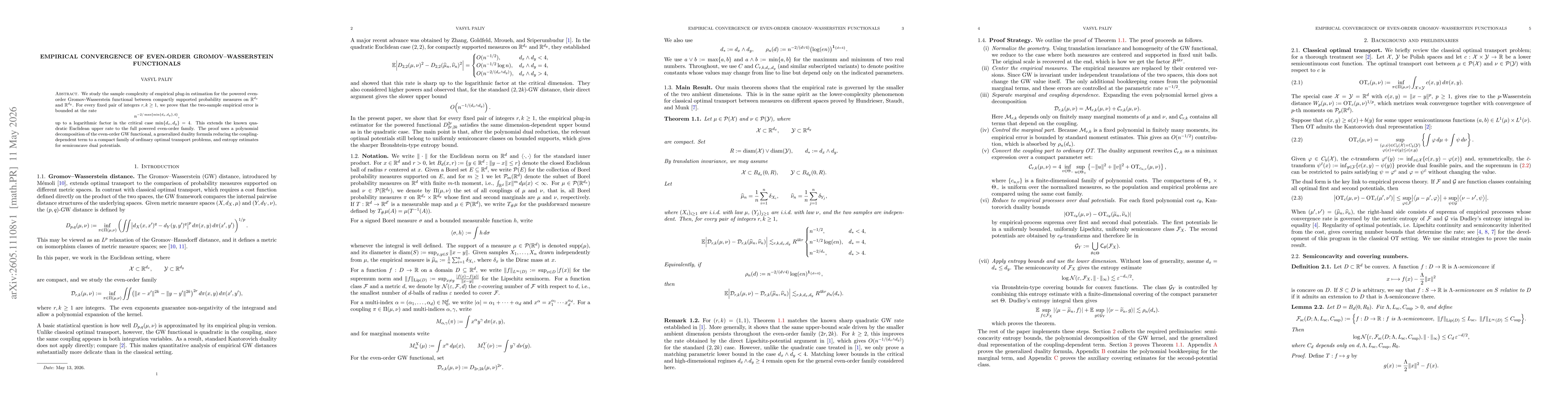 Thumbnail for Empirical Convergence of Even-Order Gromov-Wasserstein Functionals