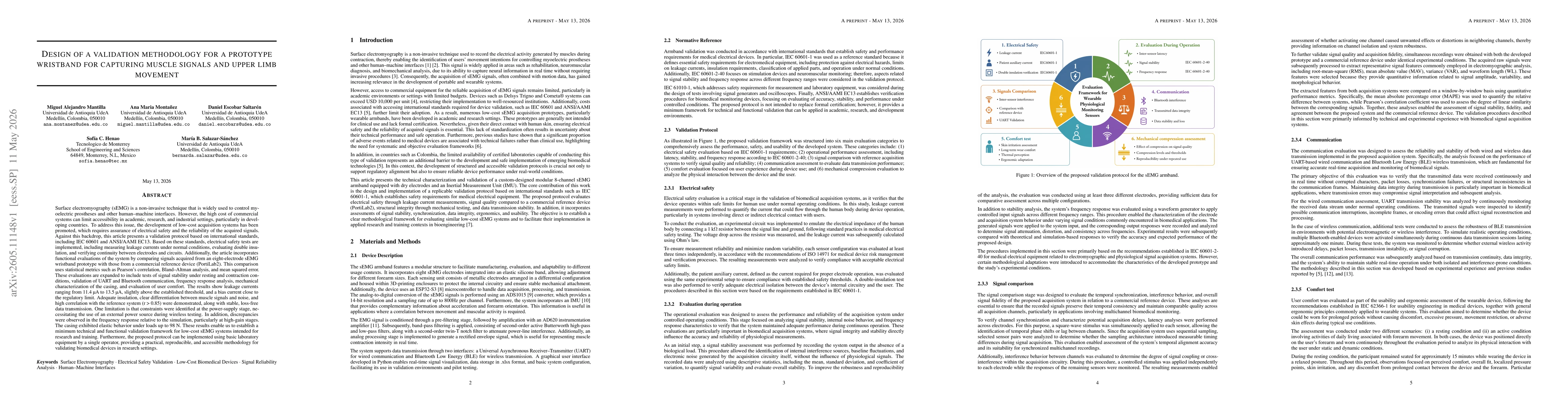 Thumbnail for Design of a validation methodology for a prototype wristband for capturing muscle signals and upper limb movement