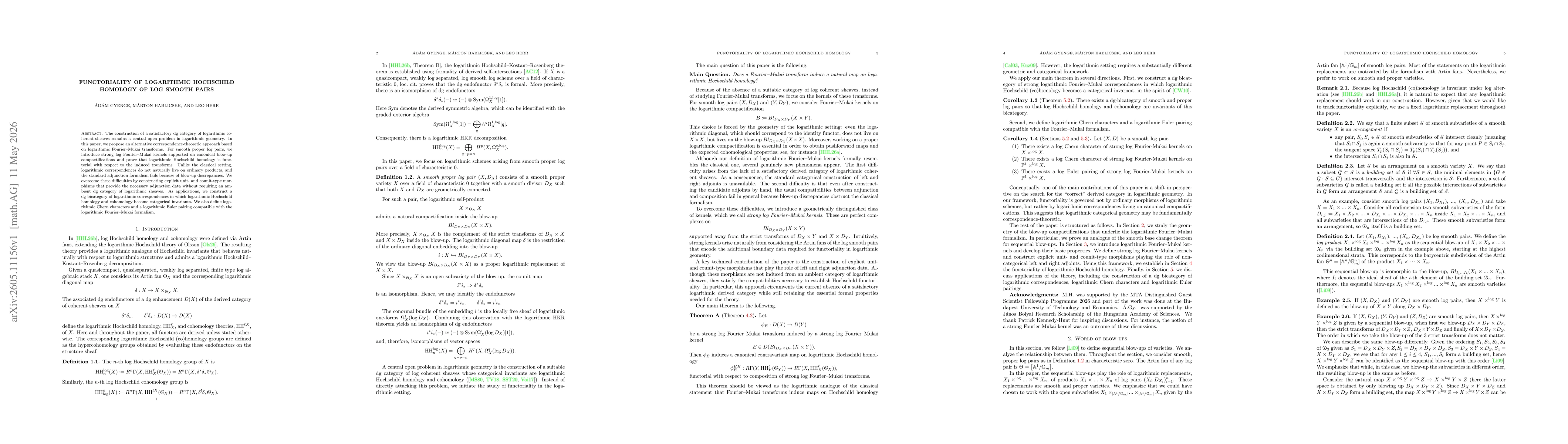 Thumbnail for Functoriality of logarithmic Hochschild homology of log smooth pairs