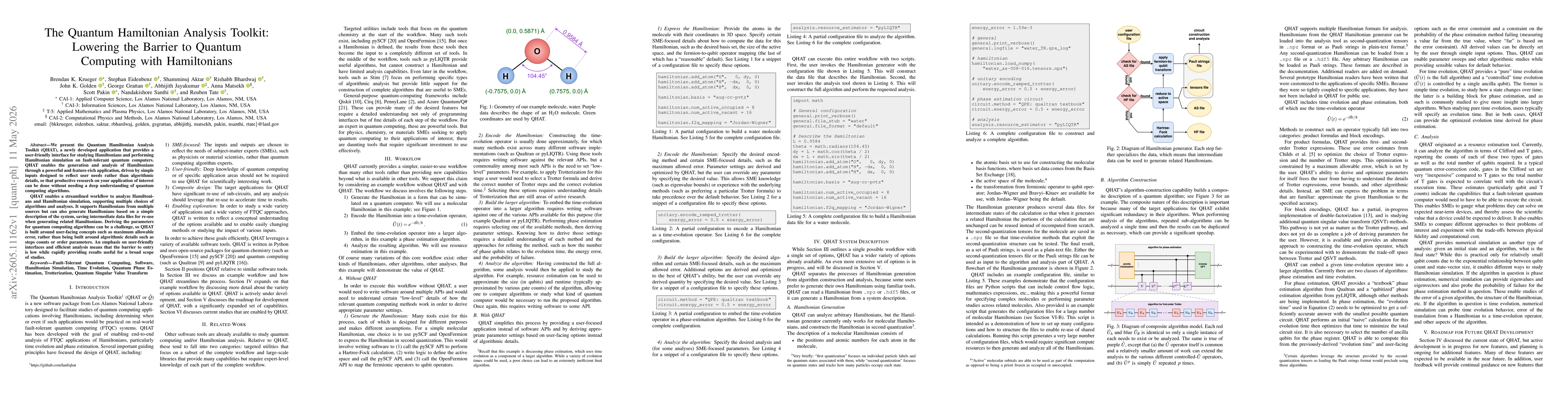 Thumbnail for The Quantum Hamiltonian Analysis Toolkit: Lowering the Barrier to Quantum Computing with Hamiltonians