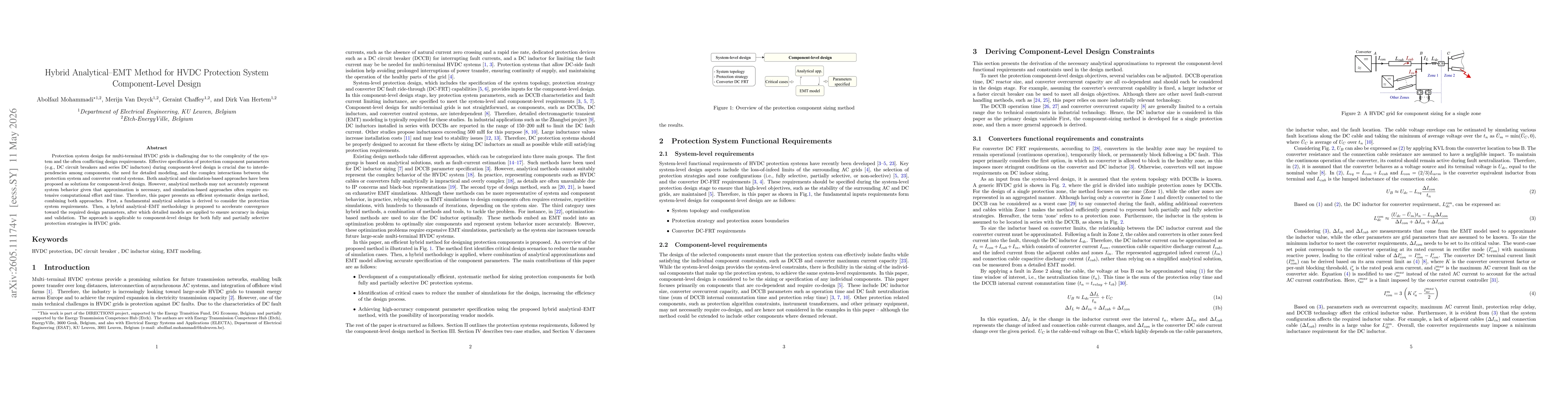 Thumbnail for Hybrid Analytical--EMT Method for HVDC Protection System Component-Level Design
