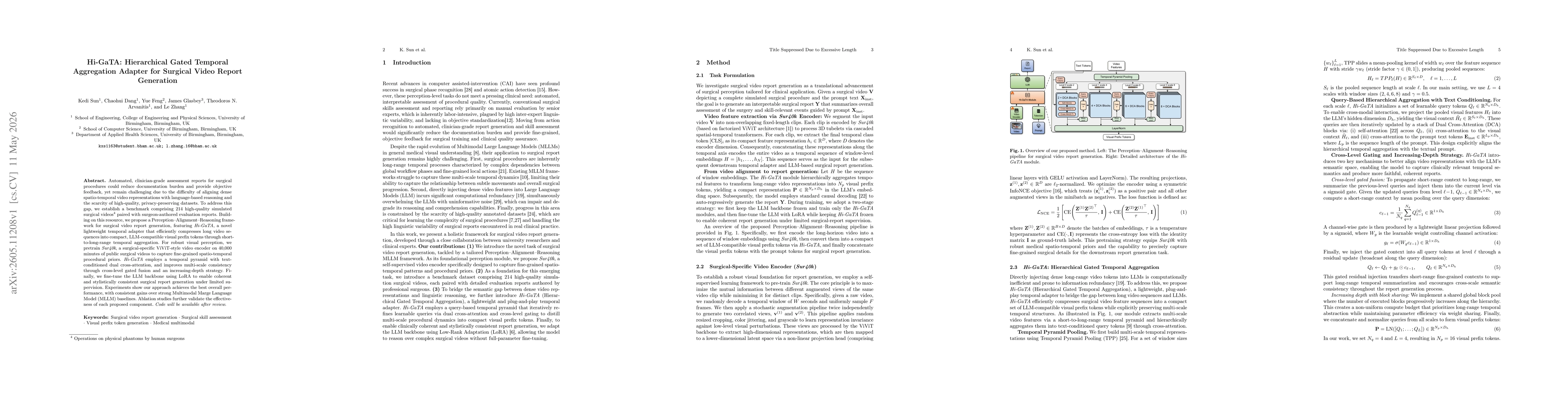 Thumbnail for Hi-GaTA: Hierarchical Gated Temporal Aggregation Adapter for Surgical Video Report Generation