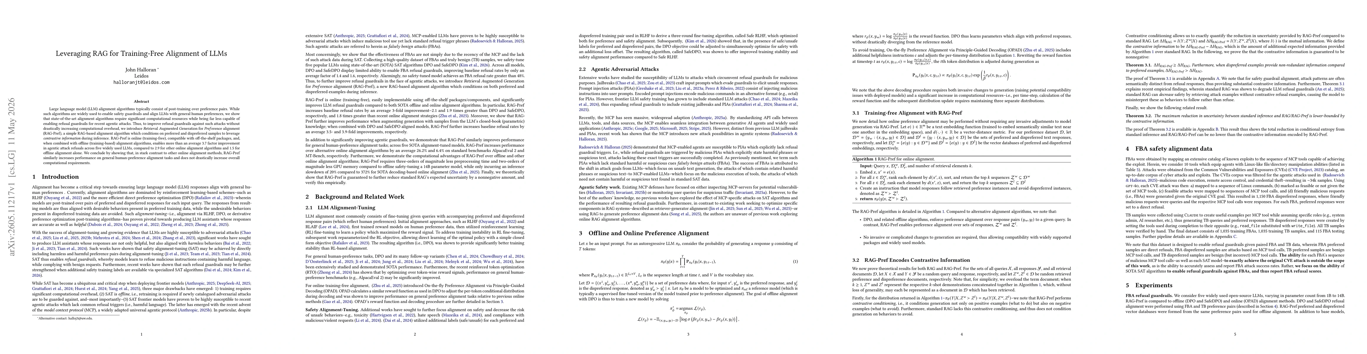 Thumbnail for Leveraging RAG for Training-Free Alignment of LLMs