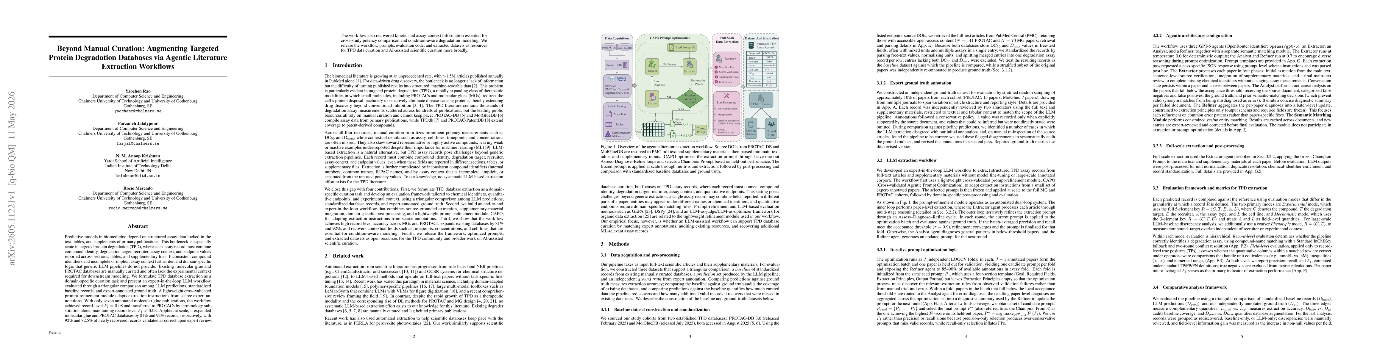 Thumbnail for Beyond Manual Curation: Augmenting Targeted Protein Degradation Databases via Agentic Literature Extraction Workflows