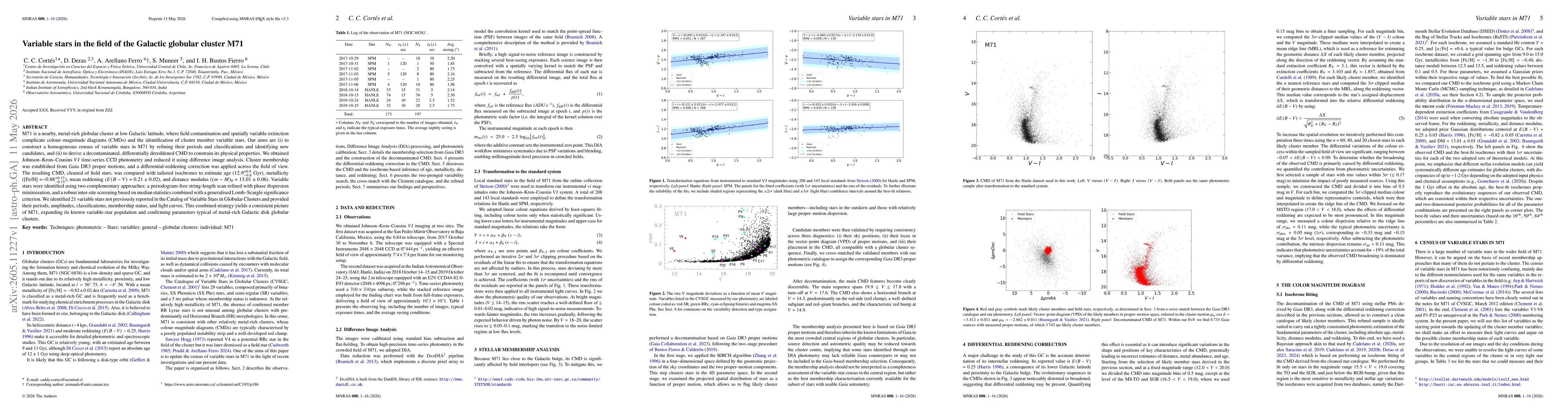 Thumbnail for Variable stars in the field of the Galactic globular cluster M71