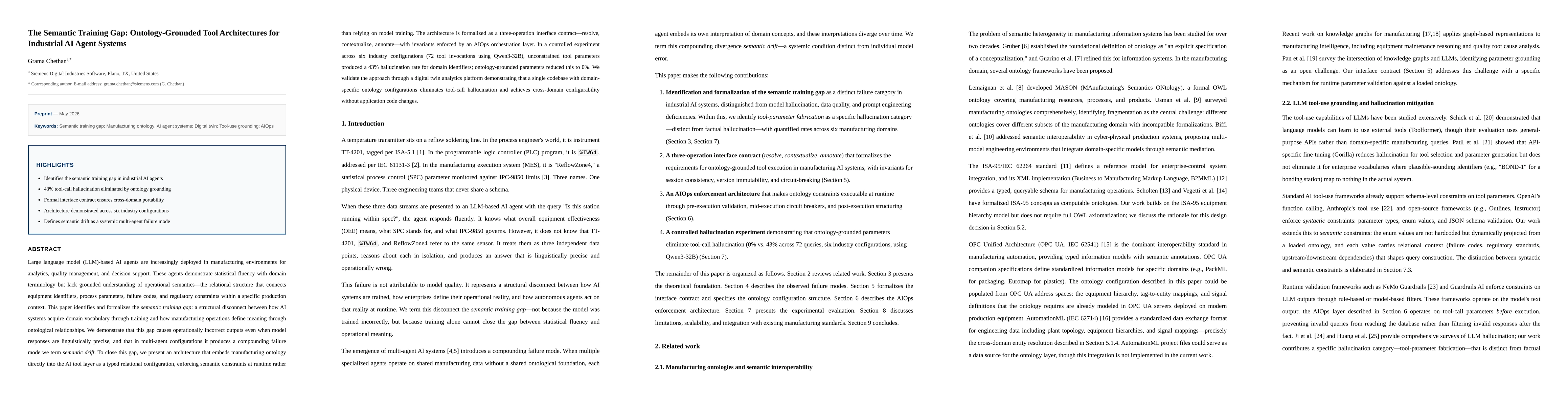 Thumbnail for The Semantic Training Gap: Ontology-Grounded Tool Architectures for Industrial AI Agent Systems