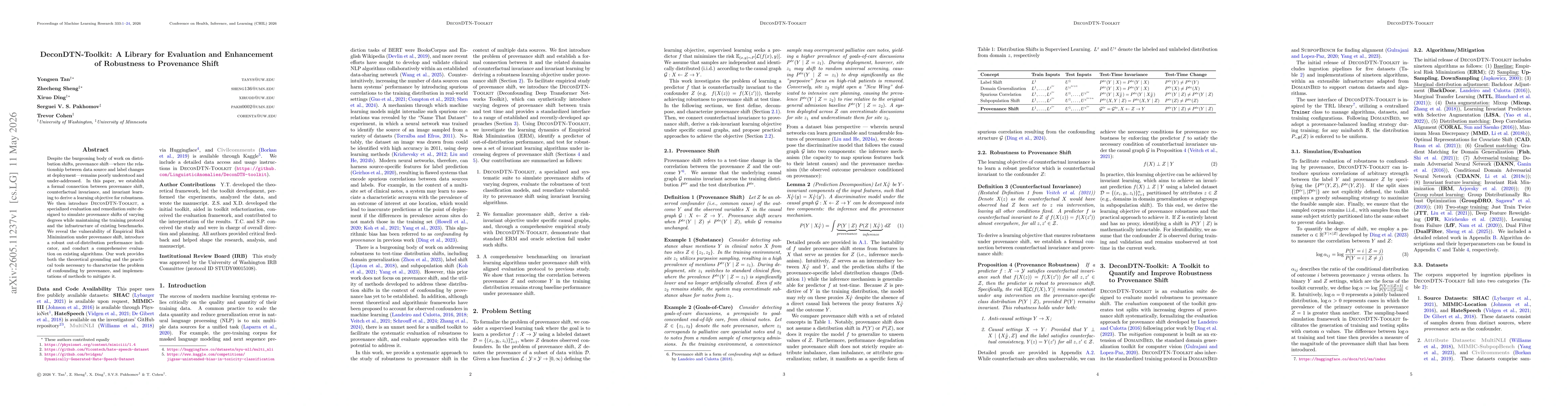Thumbnail for DeconDTN-Toolkit: A Library for Evaluation and Enhancement of Robustness to Provenance Shift