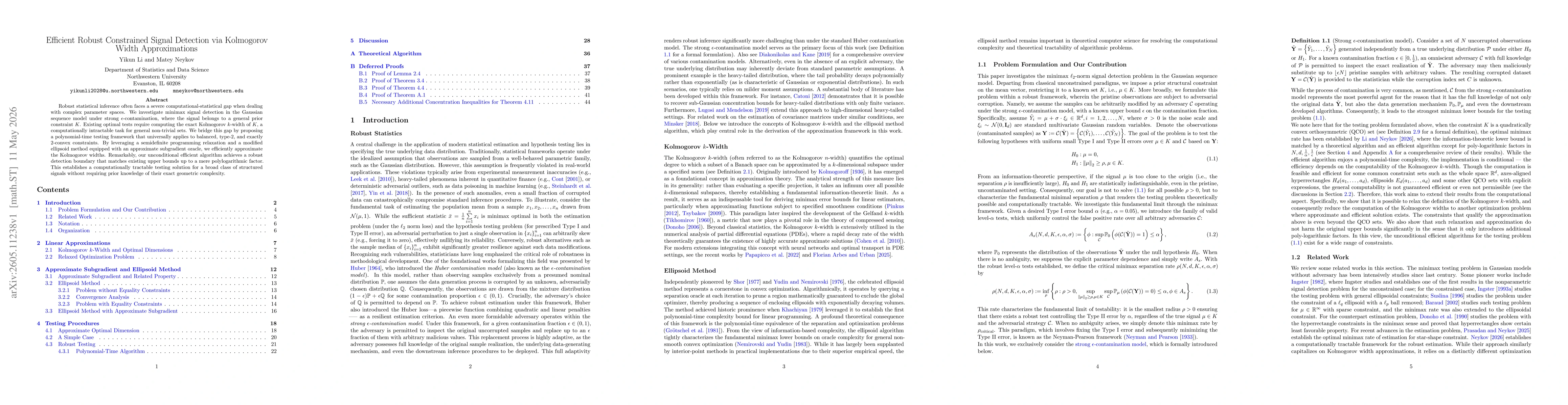 Thumbnail for Efficient Robust Constrained Signal Detection via Kolmogorov Width Approximations