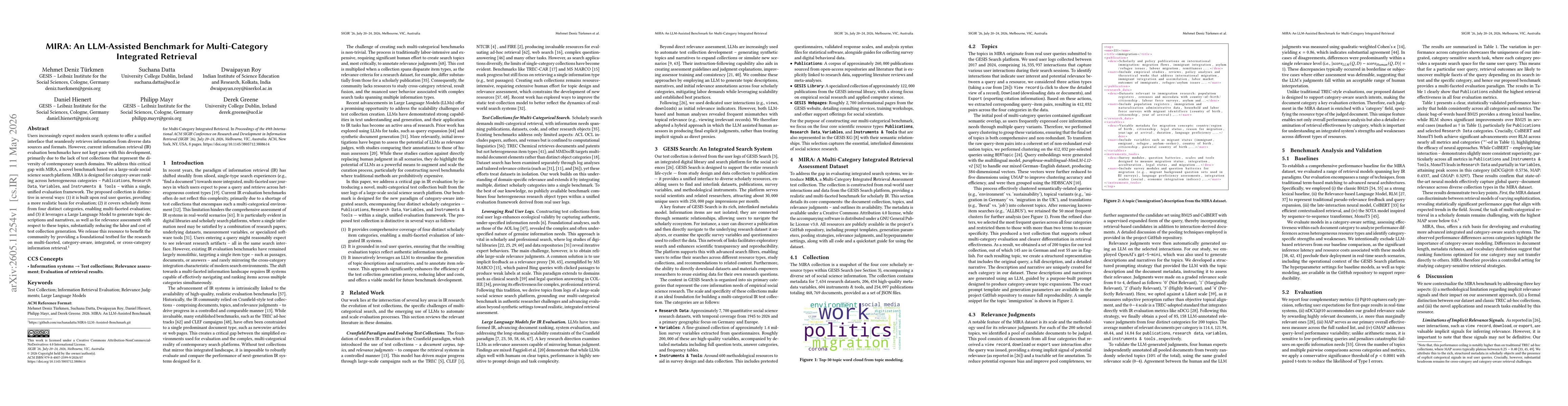 Thumbnail for MIRA: An LLM-Assisted Benchmark for Multi-Category Integrated Retrieval