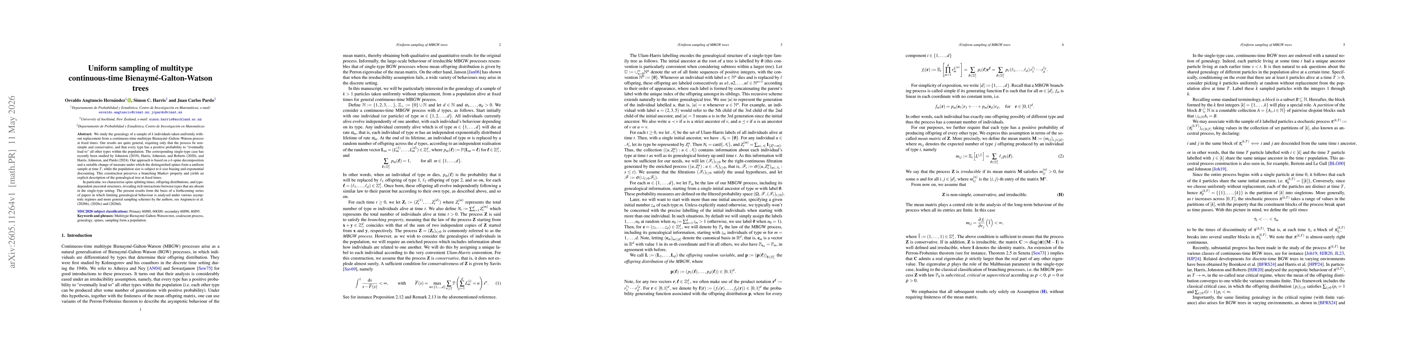 Thumbnail for Uniform sampling of multitype continuous-time Bienaymé-Galton-Watson trees