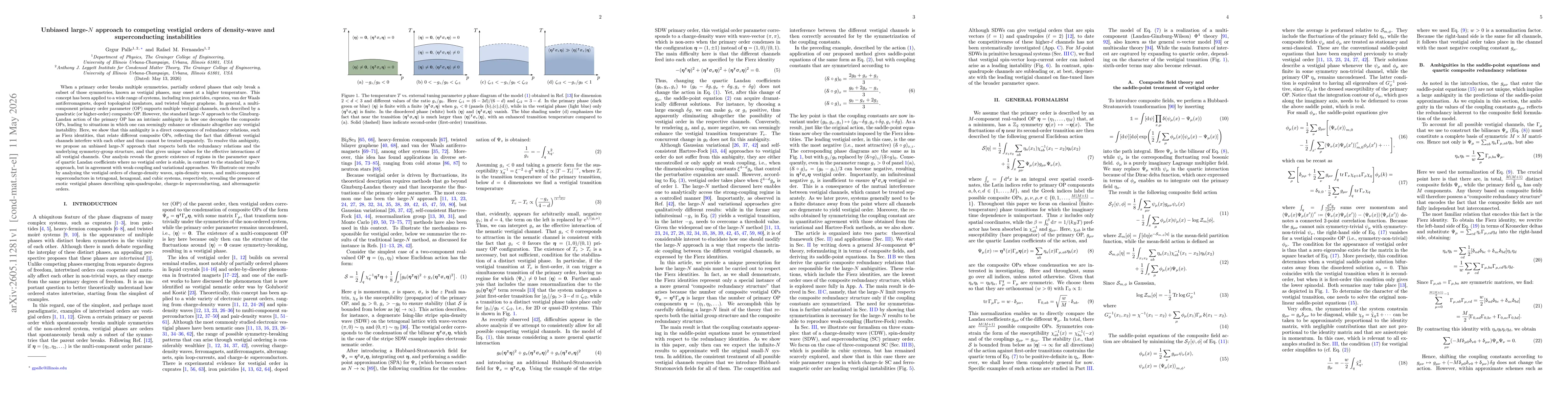 Thumbnail for Unbiased large-$N$ approach to competing vestigial orders of density-wave and superconducting instabilities