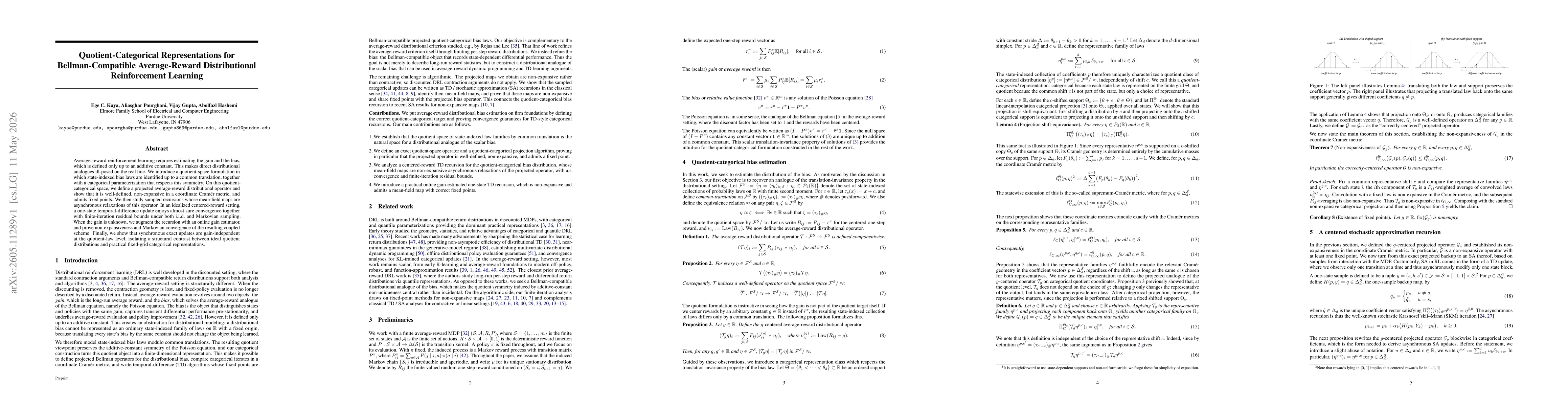Thumbnail for Quotient-Categorical Representations for Bellman-Compatible Average-Reward Distributional Reinforcement Learning