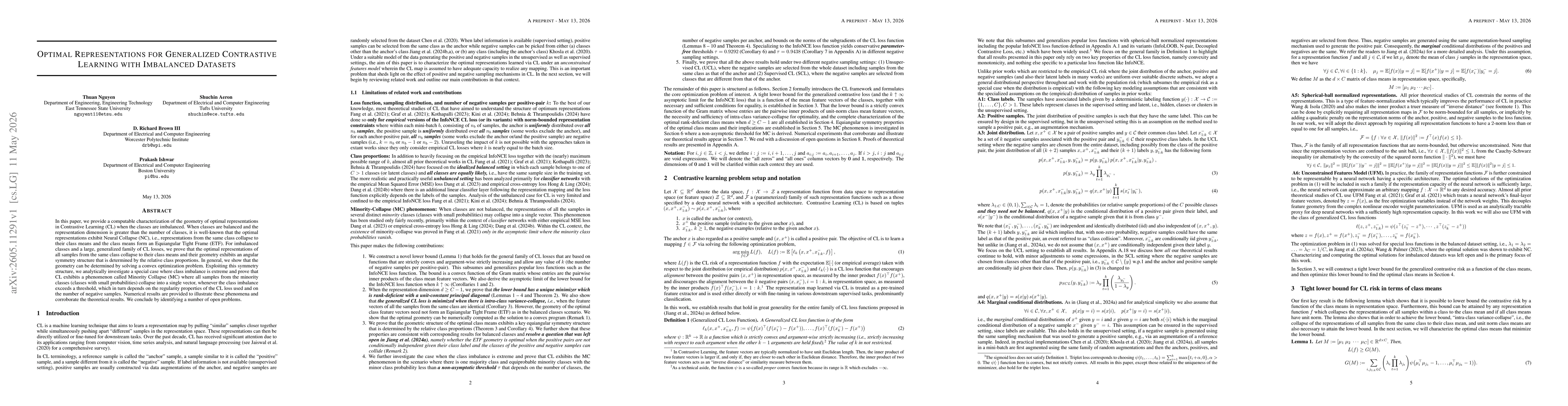 Thumbnail for Optimal Representations for Generalized Contrastive Learning with Imbalanced Datasets