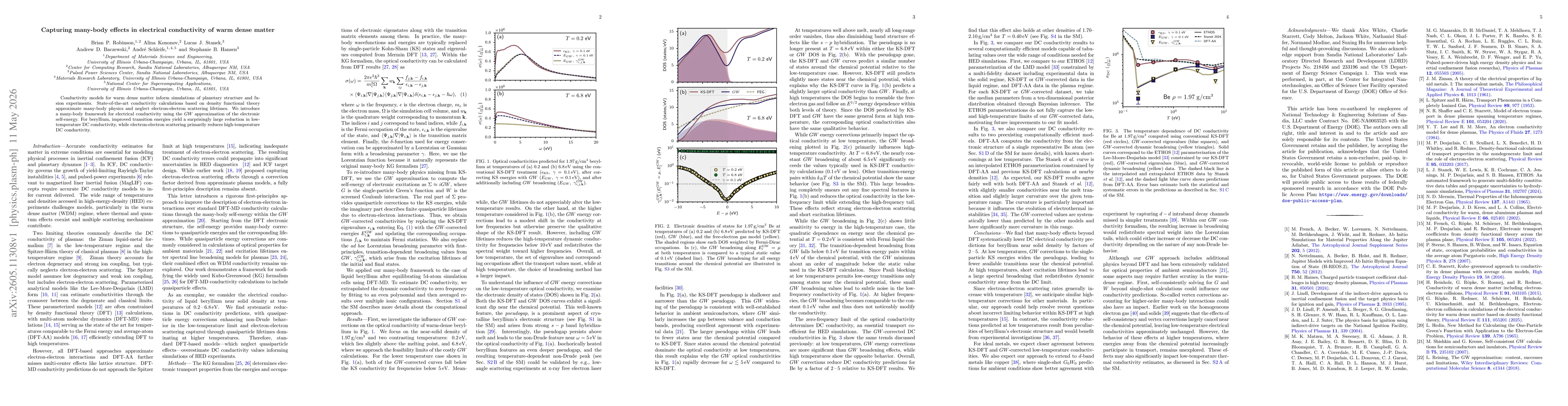 Thumbnail for Capturing many-body effects in electrical conductivity of warm dense matter