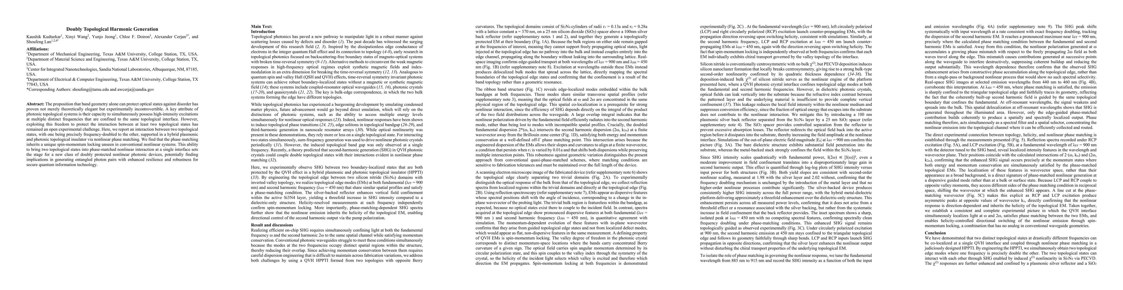 Thumbnail for Doubly topological harmonic generation