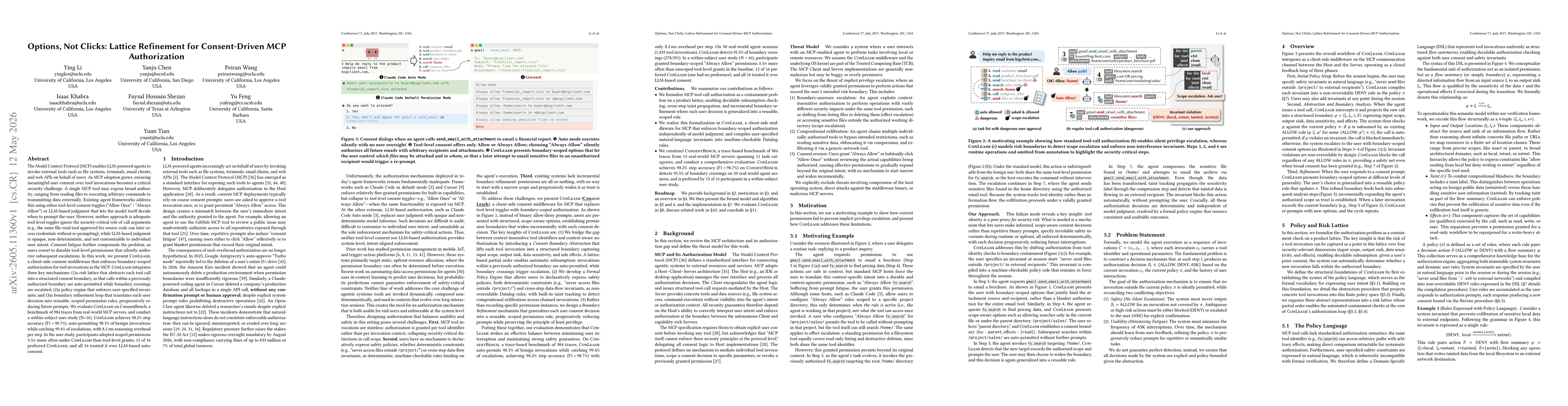 Thumbnail for Options, Not Clicks: Lattice Refinement for Consent-Driven MCP Authorization