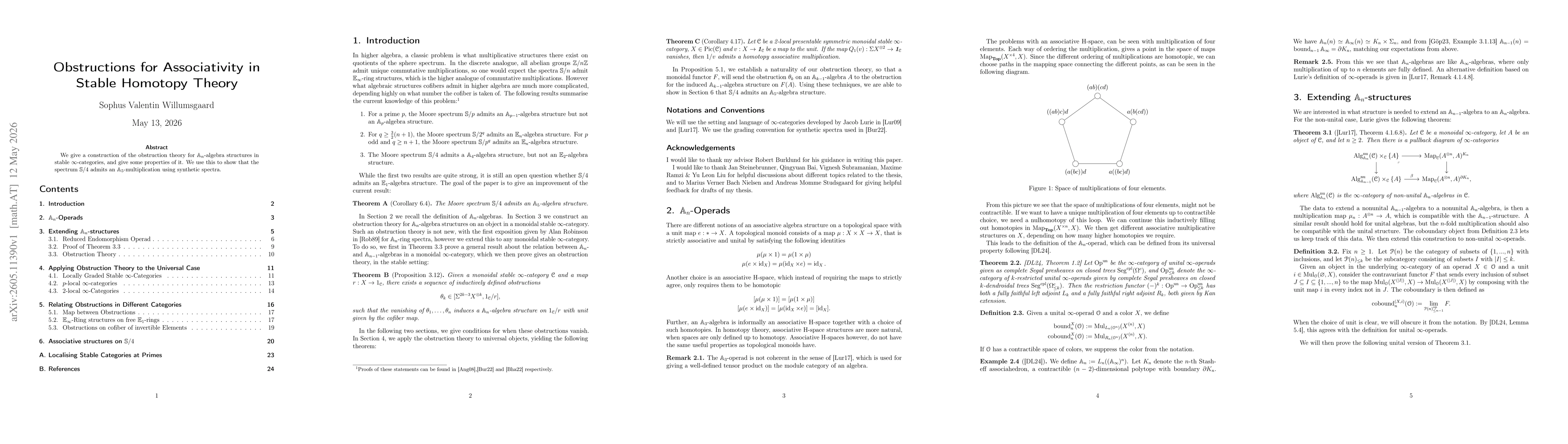 Thumbnail for Obstructions for Associativity in Stable Homotopy Theory