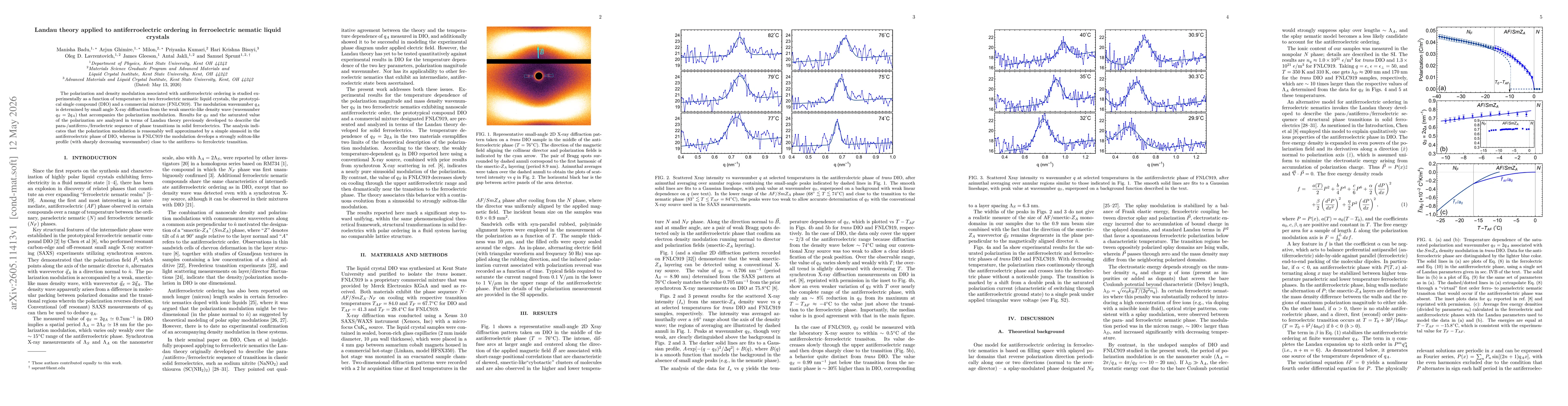 Thumbnail for Landau theory applied to antiferroelectric ordering in ferroelectric nematic liquid crystals