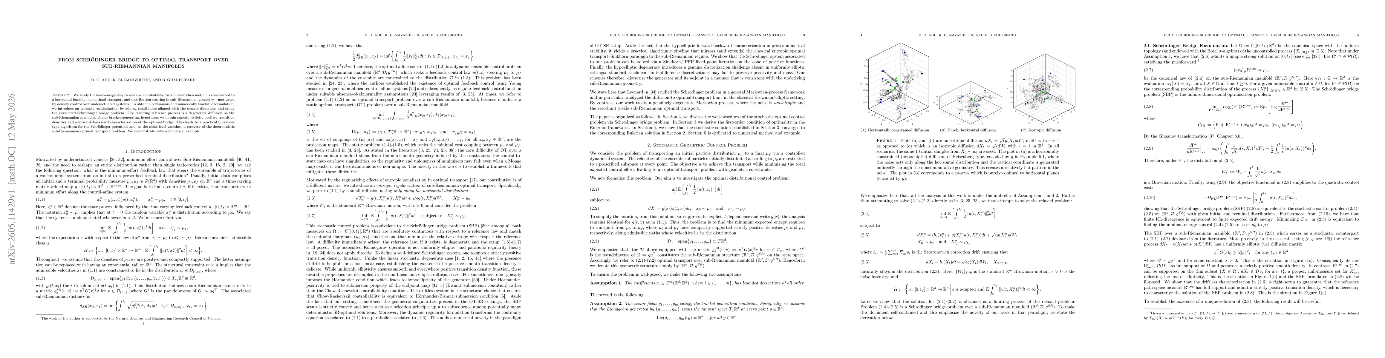 Thumbnail for From Schrodinger Bridge to Optimal Transport over Sub-Riemannian Manifolds