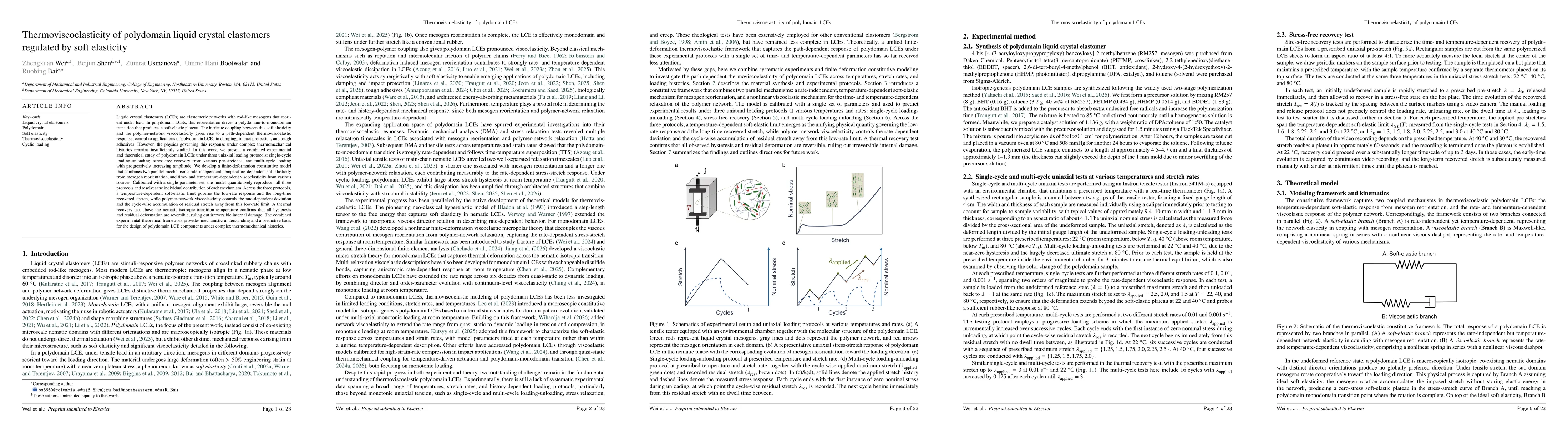Thumbnail for Thermoviscoelasticity of polydomain liquid crystal elastomers regulated by soft elasticity