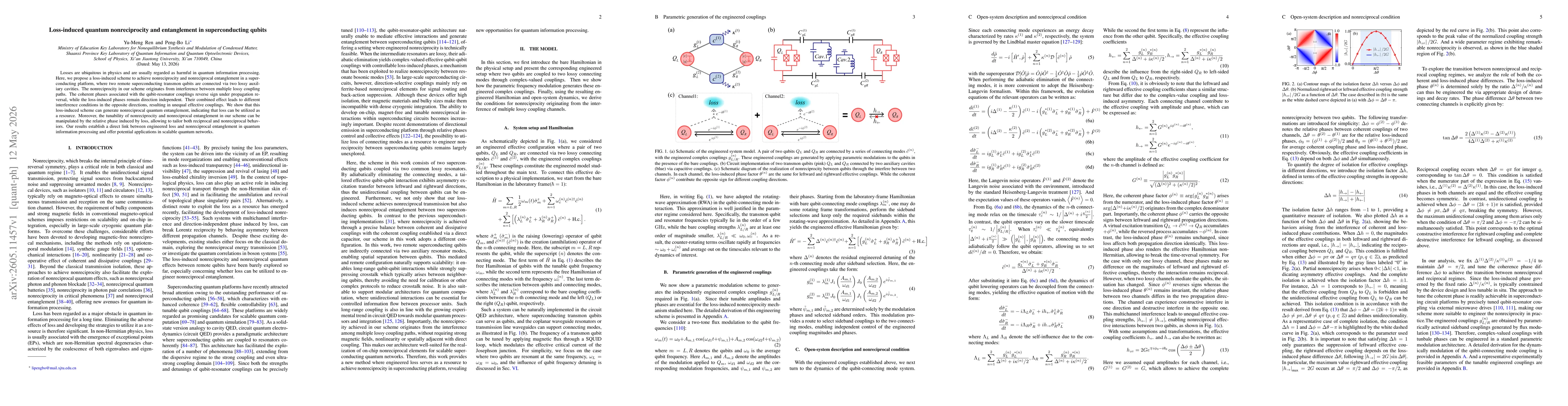 Thumbnail for Loss-induced quantum nonreciprocity and entanglement in superconducting qubits