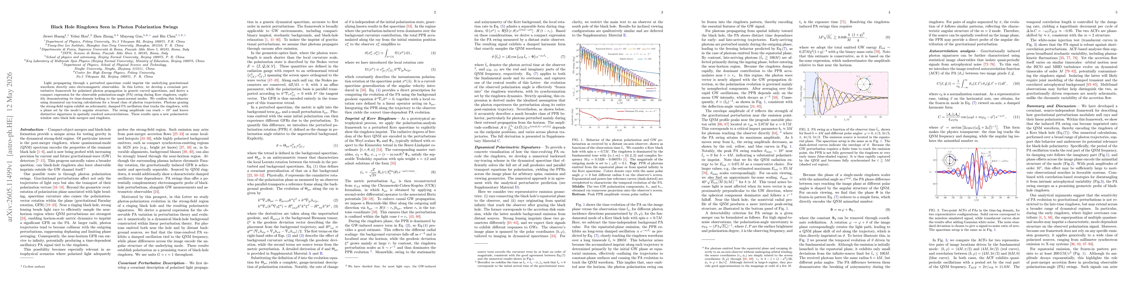 Thumbnail for Black Hole Ringdown Seen in Photon Polarization Swings