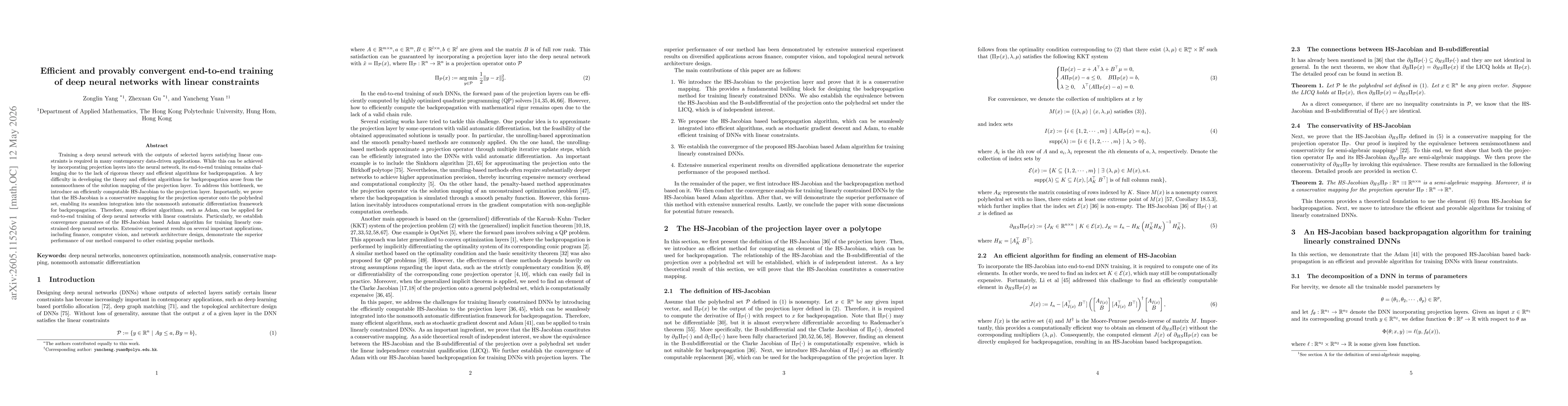 Thumbnail for Efficient and provably convergent end-to-end training of deep neural networks with linear constraints
