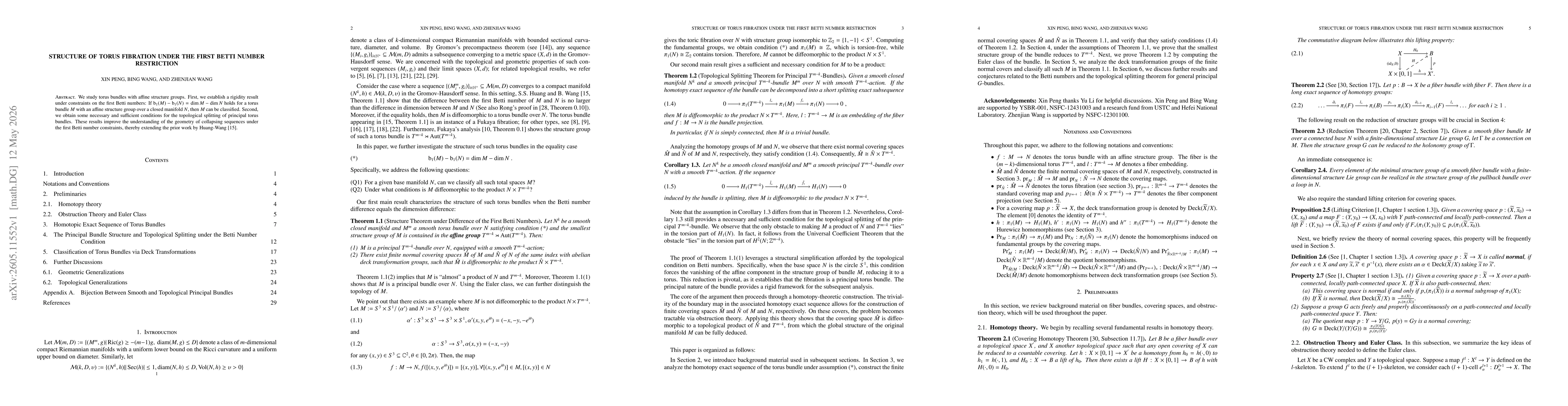 Thumbnail for Structure of Torus Fibration Under the First Betti Number Restriction