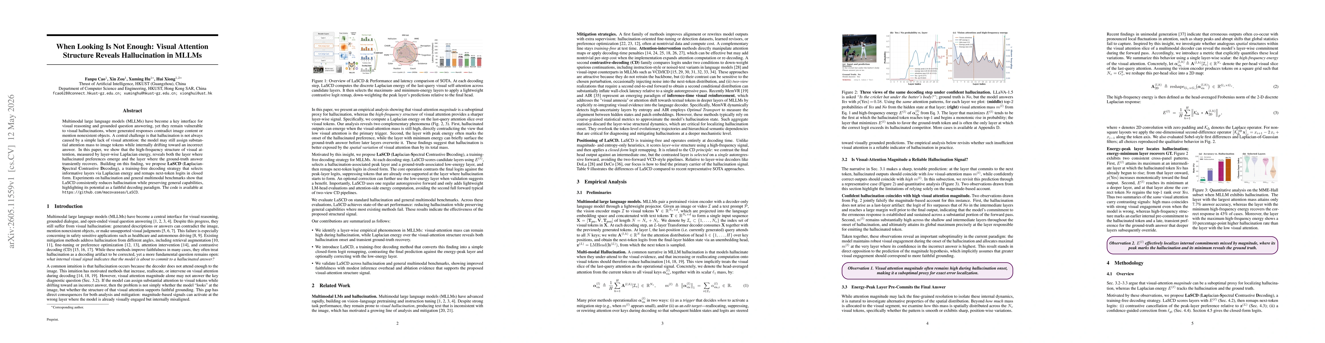 Thumbnail for When Looking Is Not Enough: Visual Attention Structure Reveals Hallucination in MLLMs