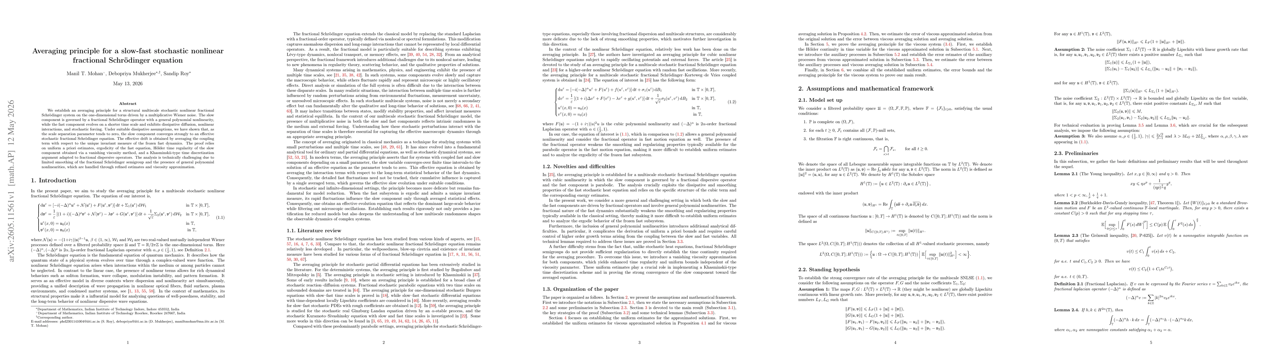 Thumbnail for Averaging principle for a slow-fast stochastic nonlinear fractional Schrödinger equation