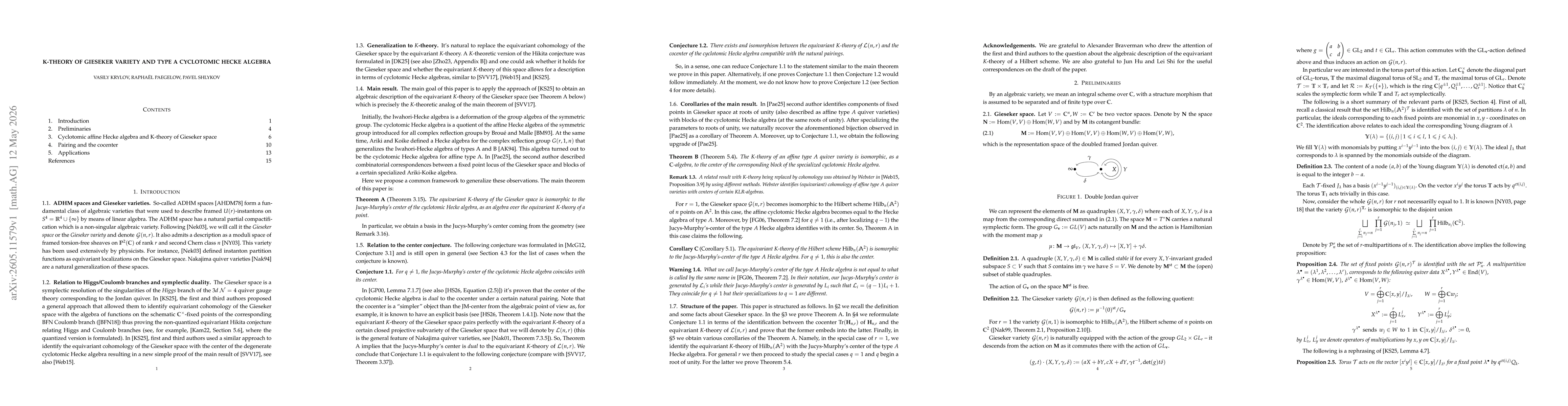 Thumbnail for K-theory of Gieseker variety and type A cyclotomic Hecke algebra