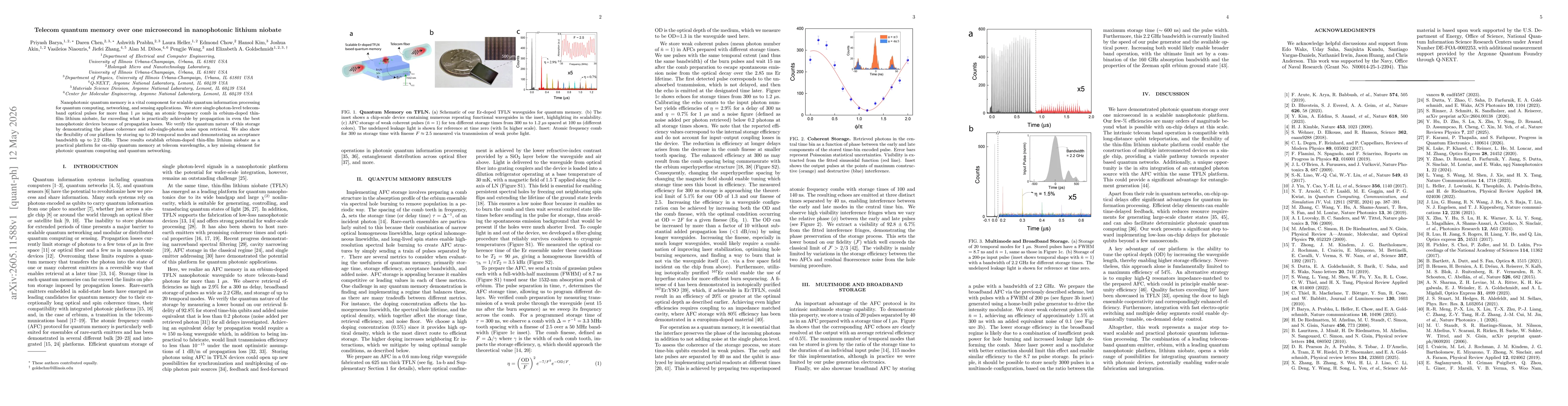 Thumbnail for Telecom quantum memory over one microsecond in nanophotonic lithium niobate