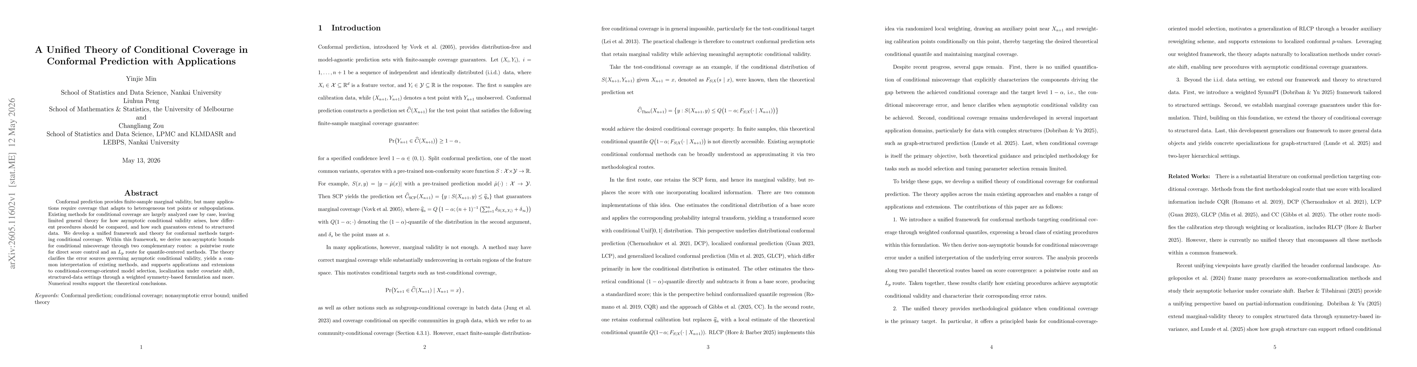 Thumbnail for A Unified Theory of Conditional Coverage in Conformal Prediction with Applications