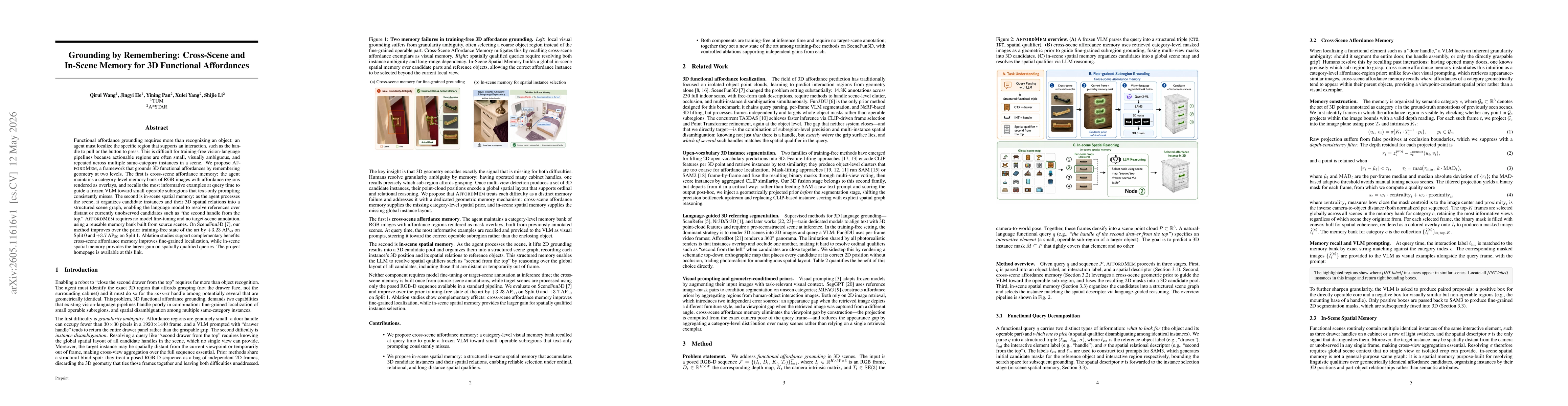Thumbnail for Grounding by Remembering: Cross-Scene and In-Scene Memory for 3D Functional Affordances