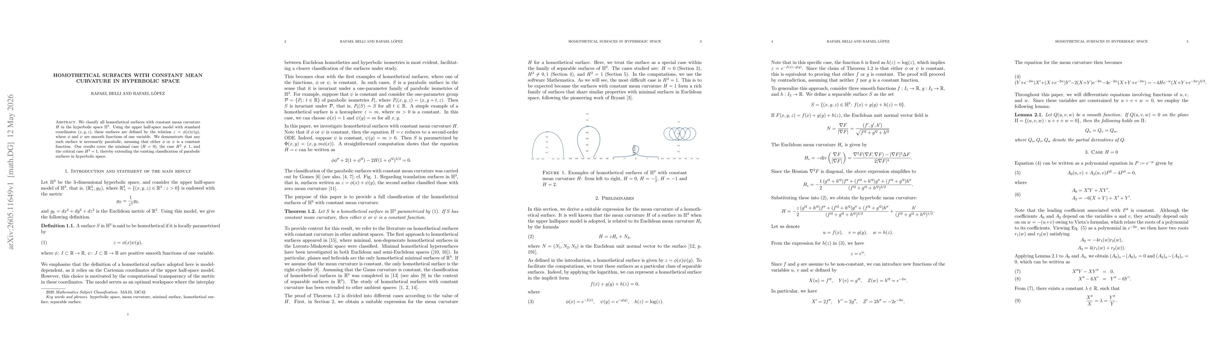 Thumbnail for Homothetical surfaces with constant mean curvature in hyperbolic space