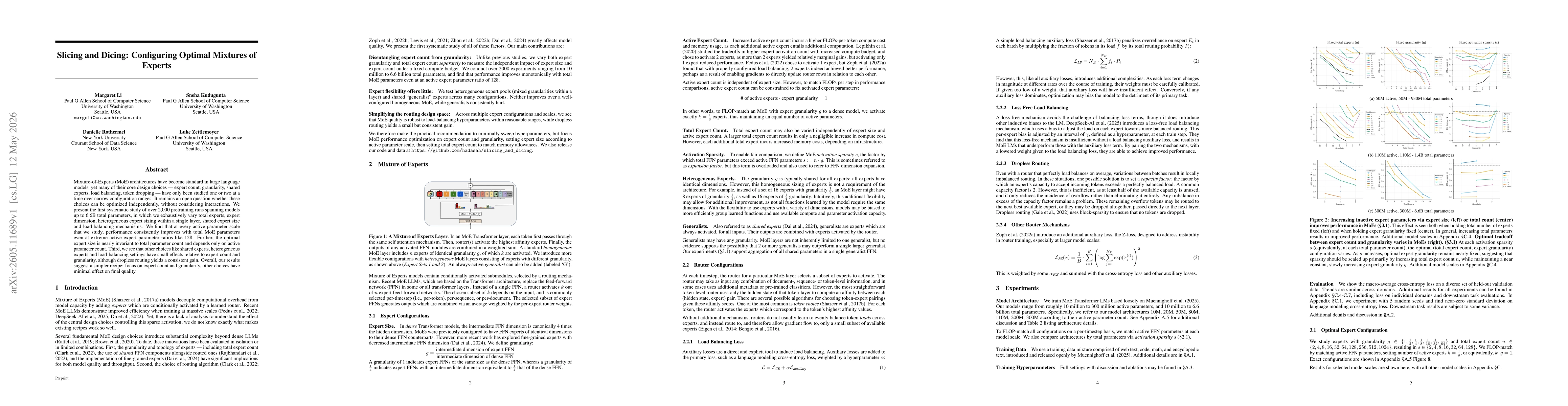 Thumbnail for Slicing and Dicing: Configuring Optimal Mixtures of Experts