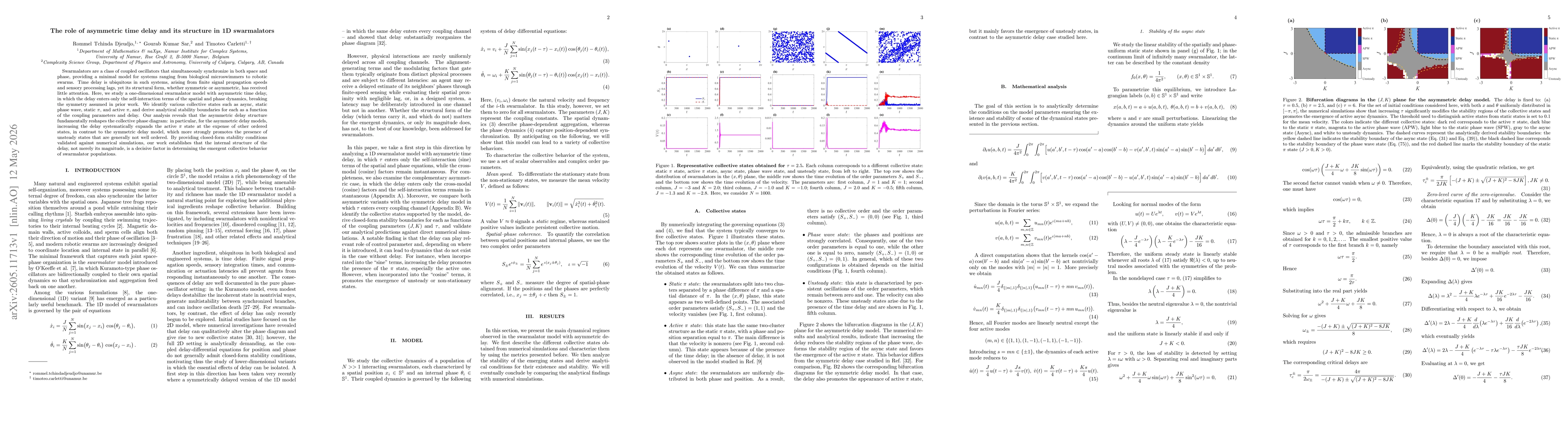 Thumbnail for The role of asymmetric time delay and its structure in 1D swarmalators