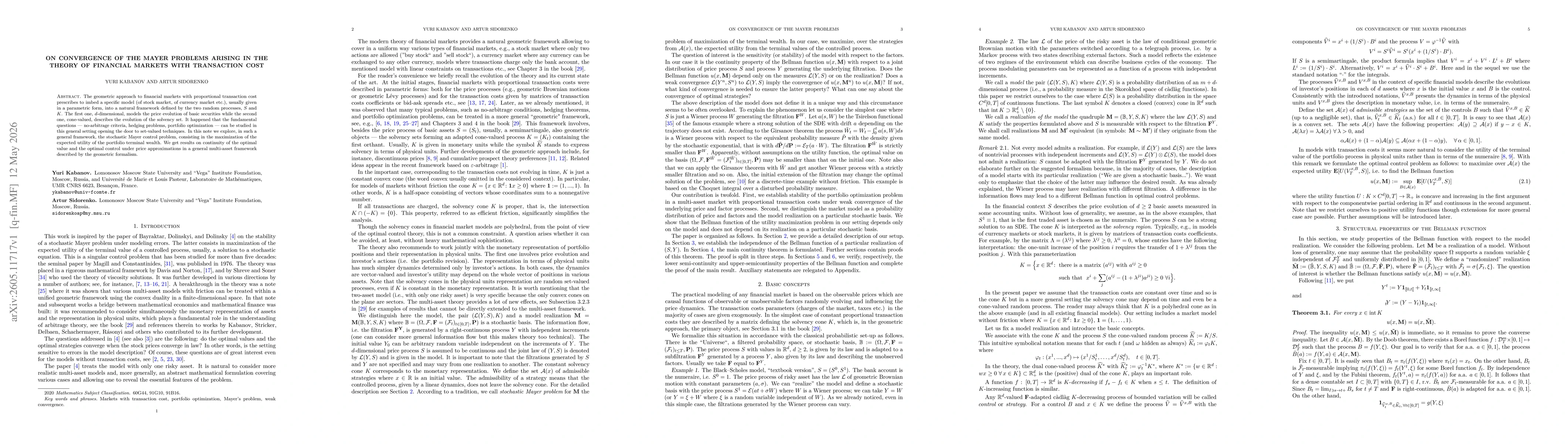 Thumbnail for On convergence of the Mayer problems arising in the theory of financial markets with transaction cost