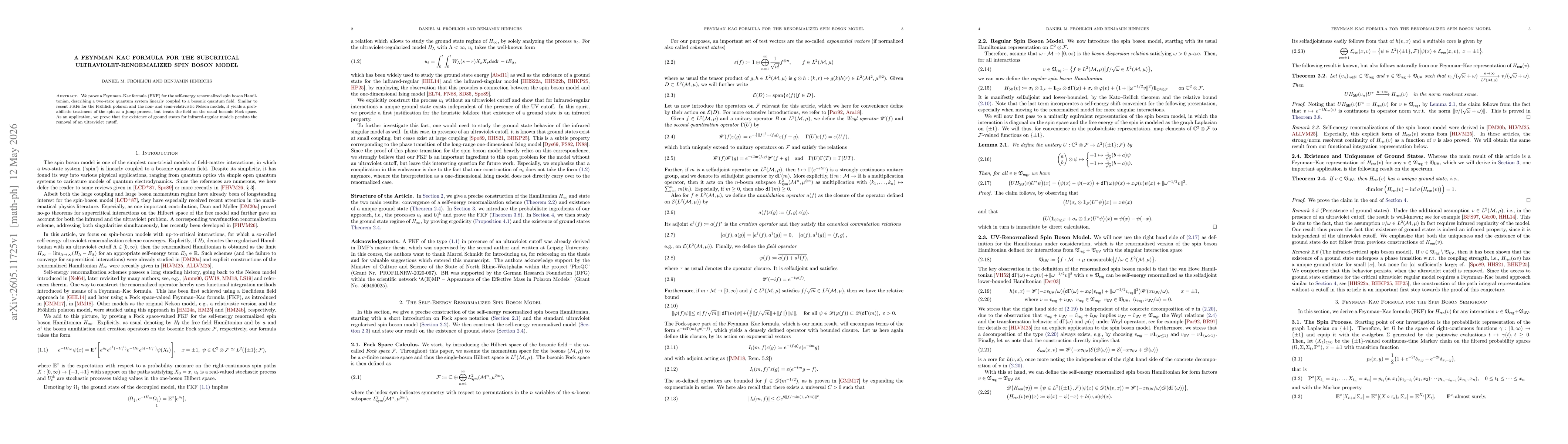 Thumbnail for A Feynman-Kac Formula for the Subcritical Ultraviolet-Renormalized Spin Boson Model