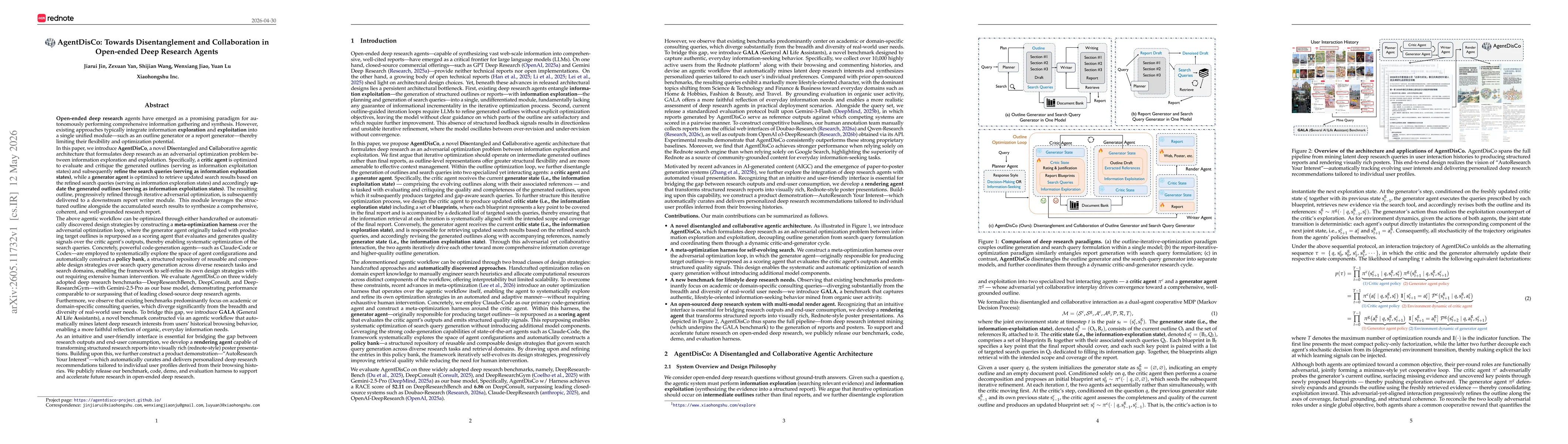 Thumbnail for AgentDisCo: Towards Disentanglement and Collaboration in Open-ended Deep Research Agents