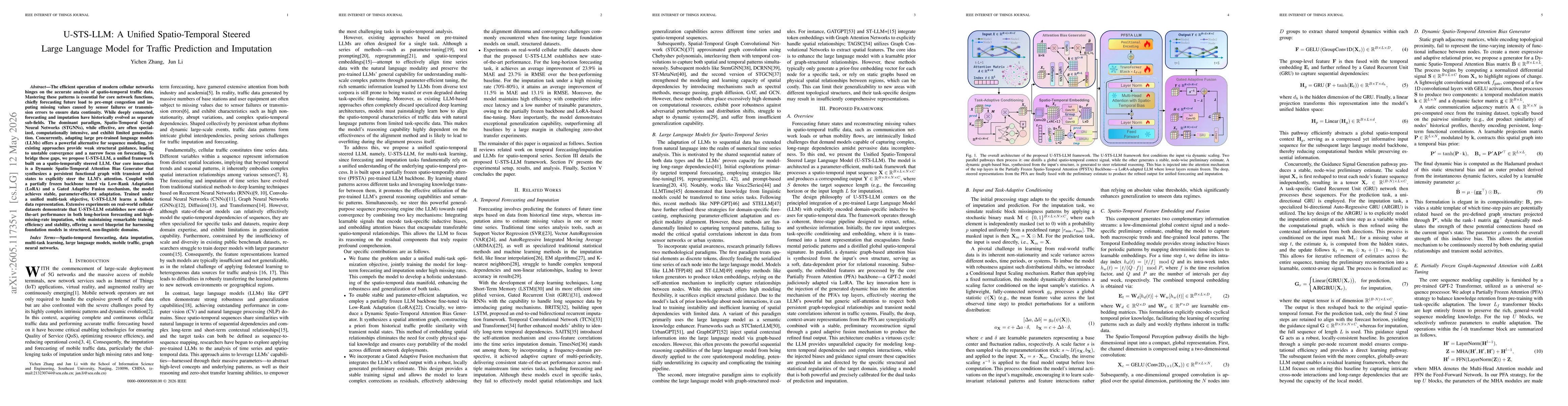 Thumbnail for U-STS-LLM A Unified Spatio-Temporal Steered Large Language Model for Traffic Prediction and Imputation