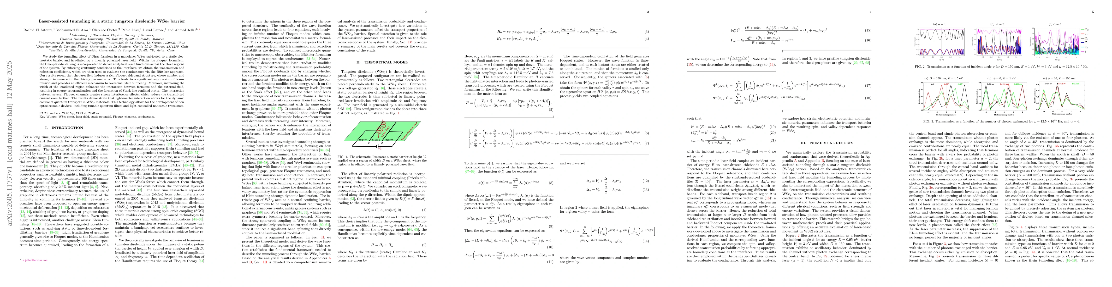 Thumbnail for Laser-assisted tunneling in a static tungsten diselenide WSe$_2$ barrier